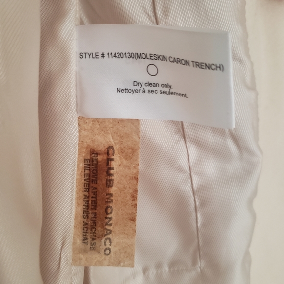 Club Monaco Moleskin Caron Trench Coat -size xs - Picture 8 of 16